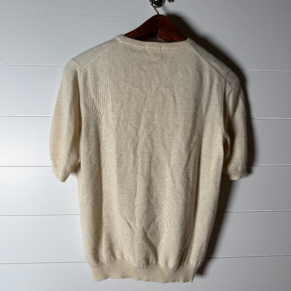 Malo 100% Cashmere Sweater Twin Set -Tank & Cardigan- Cream Size Small- Vintage - Picture 11 of 14